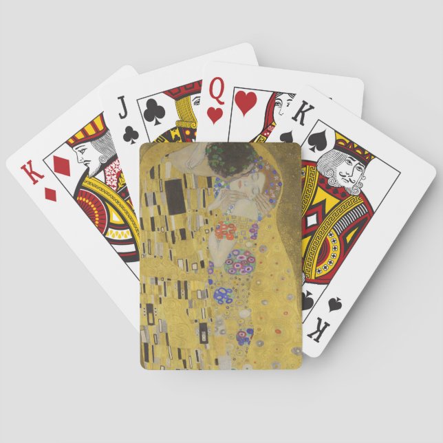 The Kiss, Art Nouveau Oil Painting, Gustav Klimt Spielkarten (Rückseite)