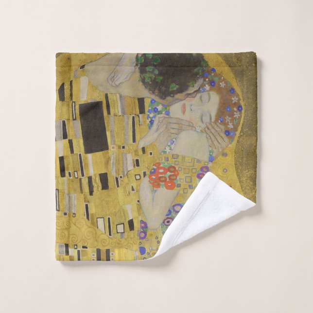 The Kiss, Art Nouveau Oil Painting, Gustav Klimt Waschlappen (Waschlappen)