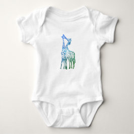 The Kiss Giraffe DrawinBaby Jersey Bodysuit, White Baby Strampler