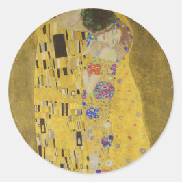 The kiss - Gustav Klimt Runder Aufkleber