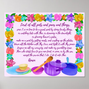 The Kitchen Prayer Lord of Pots & Pans Wall Art Poster
