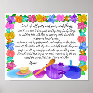 The Kitchen Prayer Lord of Pots & Pans Wall Art Poster