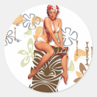 The Kitsch Bitsch : Die Tiki Goddess Runder Aufkleber