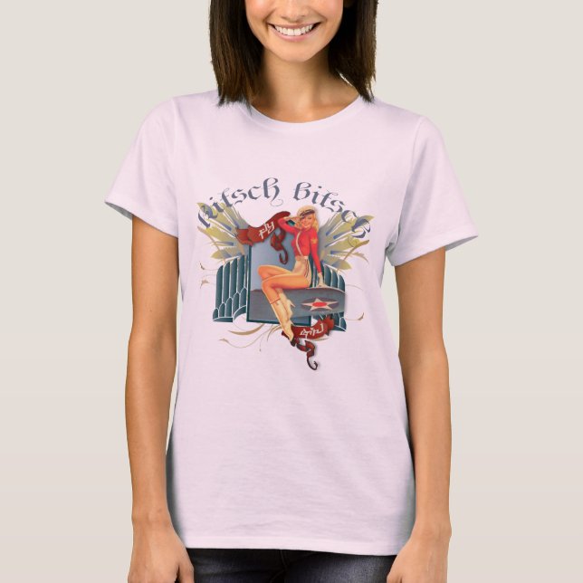The Kitsch Bitsch : Fly Girl Tattoo Button Up T-Shirt (Vorderseite)
