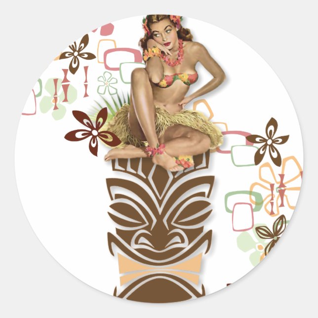 The Kitsch BItsch : Hula Hüften! Runder Aufkleber (Vorderseite)