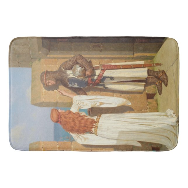 The Knight's Shadow (von Edmund Blair Leighton) Badematte (Vorderseite)