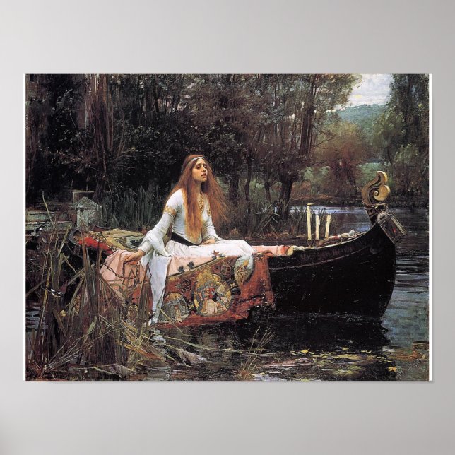 The Lady of Shalott Poster von John W. Waterhouse (Vorne)