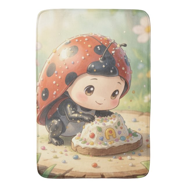 The Ladybug and the Hidden Nectar Kingdom Badematte (Vorderseite Vertikal)