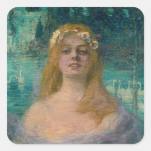 The Lake Fairy Princess (von Kimon Loghi) Quadratischer Aufkleber