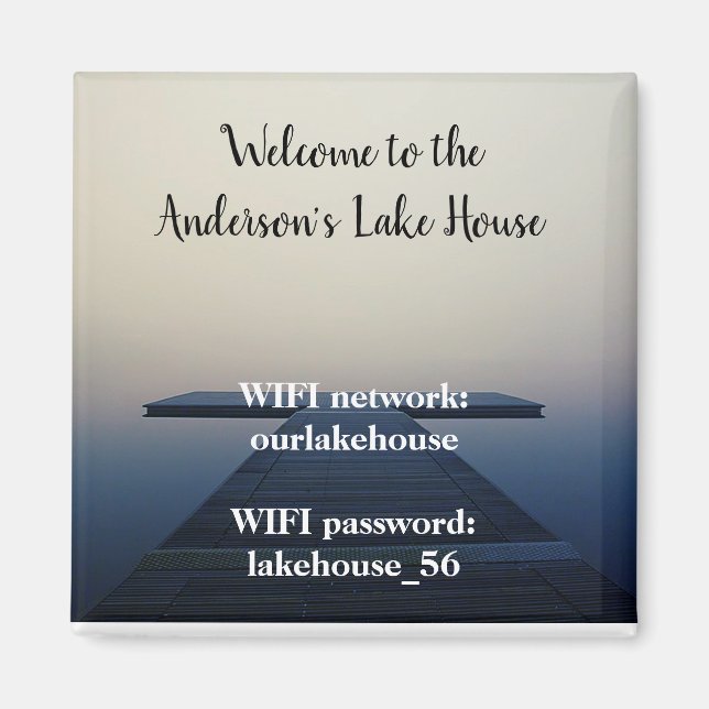 The Lake House Magnet Vacacation Rental Wifi Passw (Vorne)