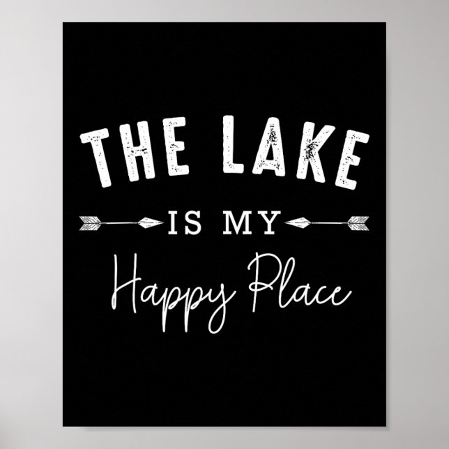 The Lake Is My Happy Place Camping Fishing Boating Poster (Vorne)