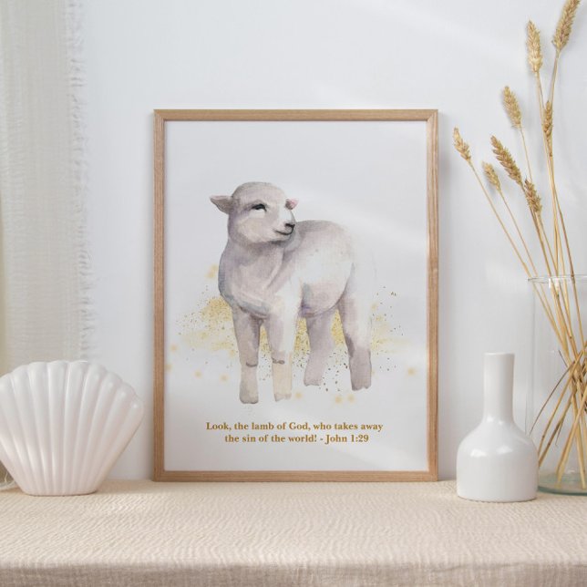 The Lamb Of God Illustration Baby Kids' Nursery Poster (Von Creator hochgeladen)