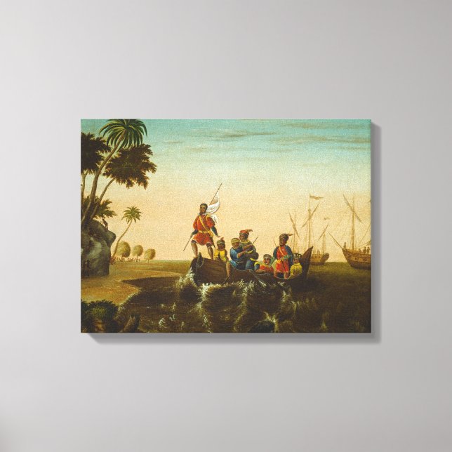 The Landing of Columbus, c.1837 (Öl auf Leinwand) Leinwanddruck (Vorderseite)