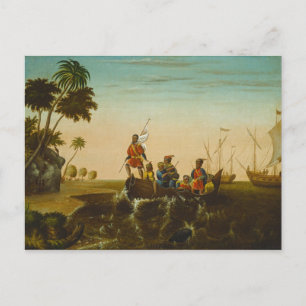 The Landing of Columbus, c.1837 (Öl auf Leinwand) Postkarte