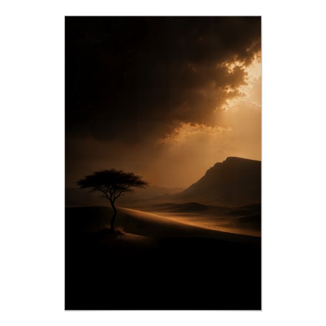 The Last Light Wüstenlandschaft Poster (Vorderseite)