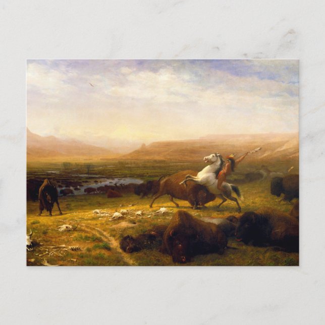 The Last of the Buffalo von Albert Bierstadt (1888 Postkarte (Vorderseite)