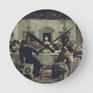 The Last Supper (oil on canvas) 2 Runde Wanduhr