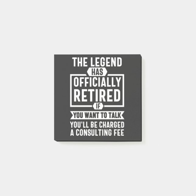 the legend Has Officially Retired Post-it Klebezettel (Vorderseite)