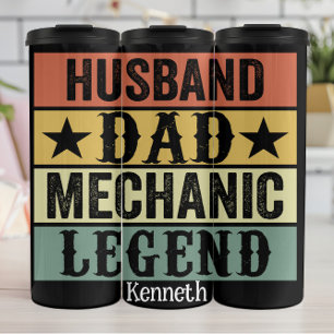 The Legend Lives" - Ehemann Vater Mechanical Black Thermosbecher