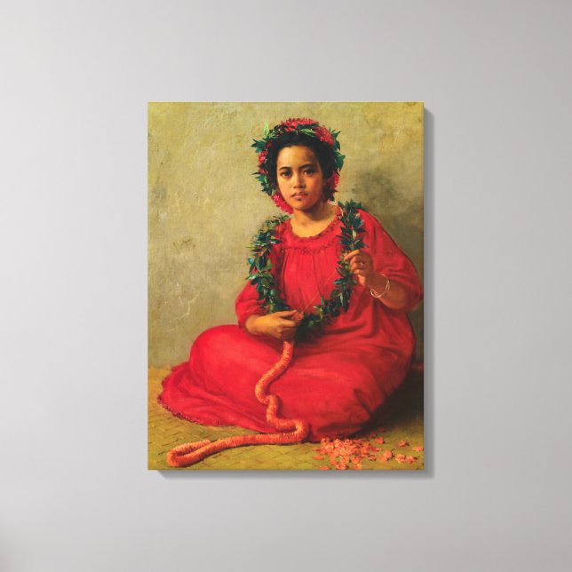 The Lei Maker, 1901 von Theodore Wores Leinwanddruck (Vorderseite)