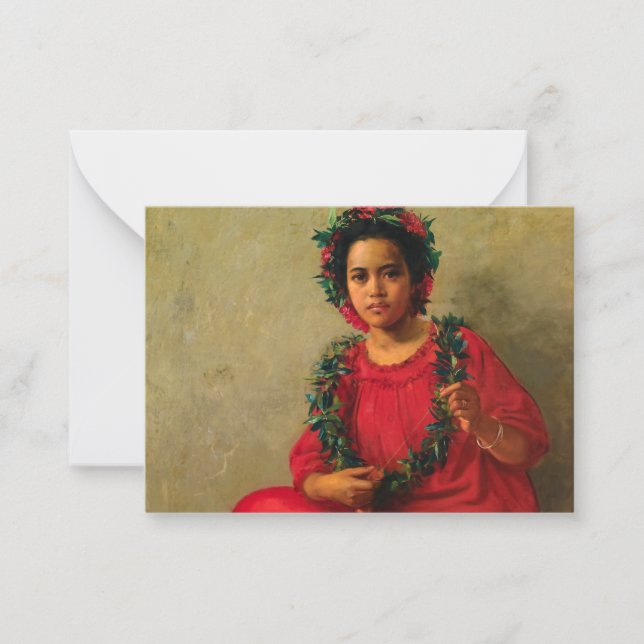 The Lei Maker, 1901 von Theodore Wores Mitteilungskarte (Vorderseite)