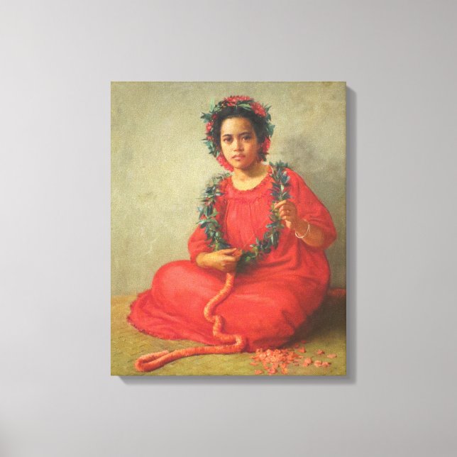 "The Lei Maker" - Theodore Wores Leinwanddruck (Vorderseite)