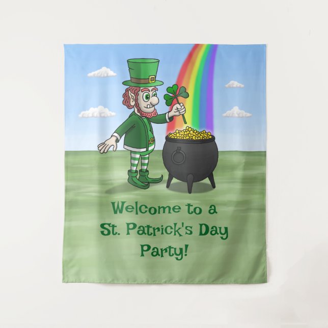 The Leprechauns St Patrick's Day Party Wandteppich (Vorderseite)