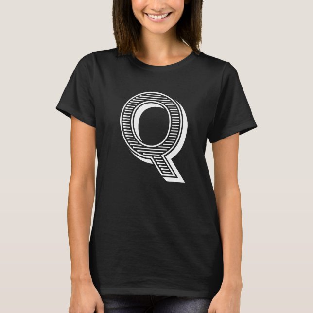 The Letter Q Fun Big and Bold for Events Family Te T-Shirt (Vorderseite)