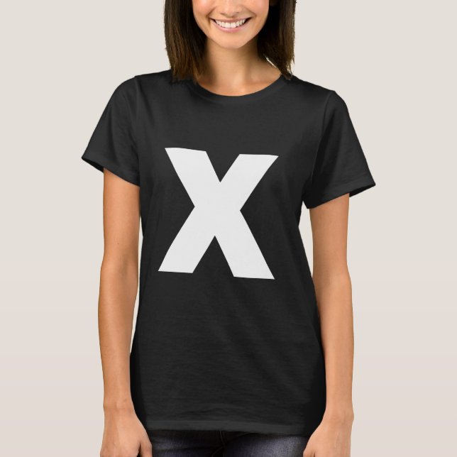 The Letter X Capital Plain White Bold Text T-Shirt (Vorderseite)