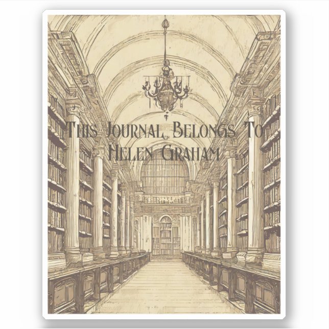 "The Library" Academia Buchzeichen Aufkleber (Vorderseite)