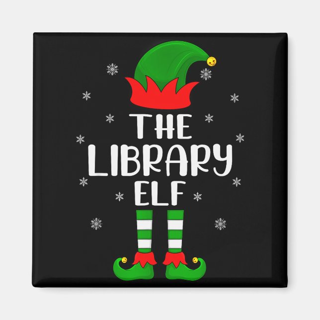 The Library Elf Christmas Party Matching Family Xm Magnet (Vorne)