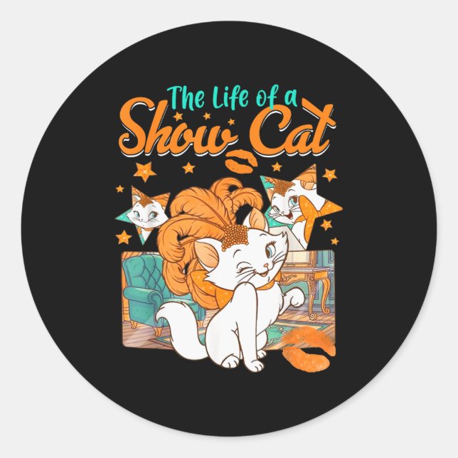 The Life Of A Show Cat Girl For Men Women  Runder Aufkleber (Vorderseite)