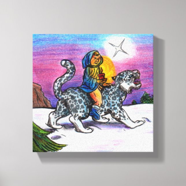 The Light of Hope Christmas Fantasy Bleistift Kuns Leinwanddruck (Vorderseite)