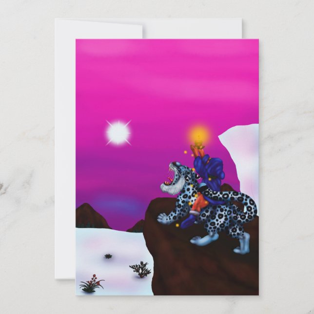 The Light of Hope Christmas Fantasy Malerei Art Einladung (Vorderseite)