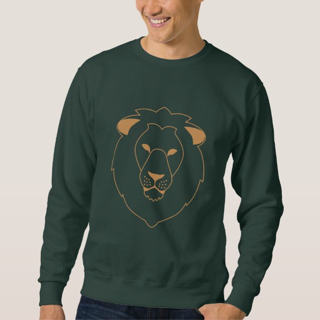 The Lion's Gaze: Golden Contour Sweatshirt (Vorderseite)
