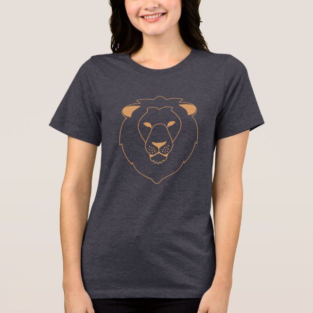 The Lion's Gaze: Golden Contour Tri-Blend Shirt (Vorderseite)