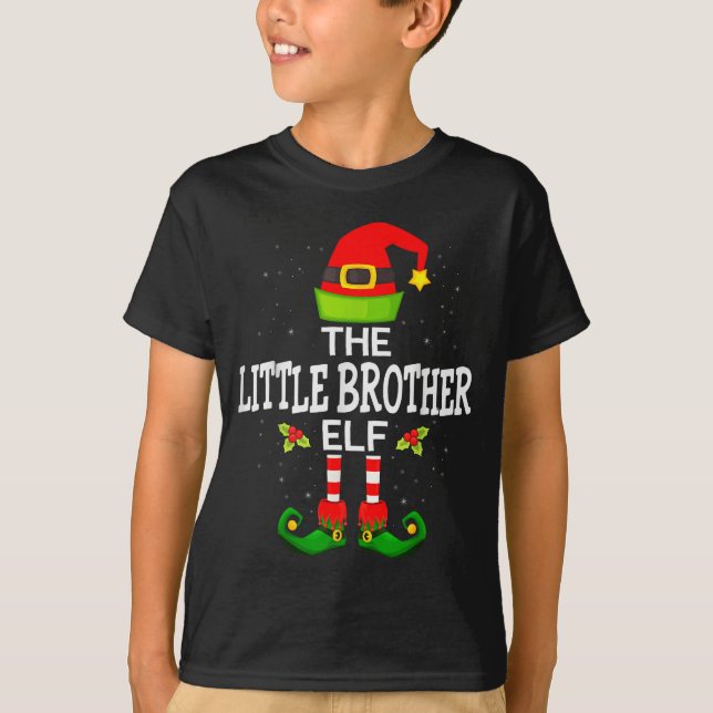 The Little Brother Elf Christmas Family Matching P T-Shirt (Vorderseite)