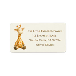 The Little Explorer | Safari Friends Baby Shower Adressaufkleber