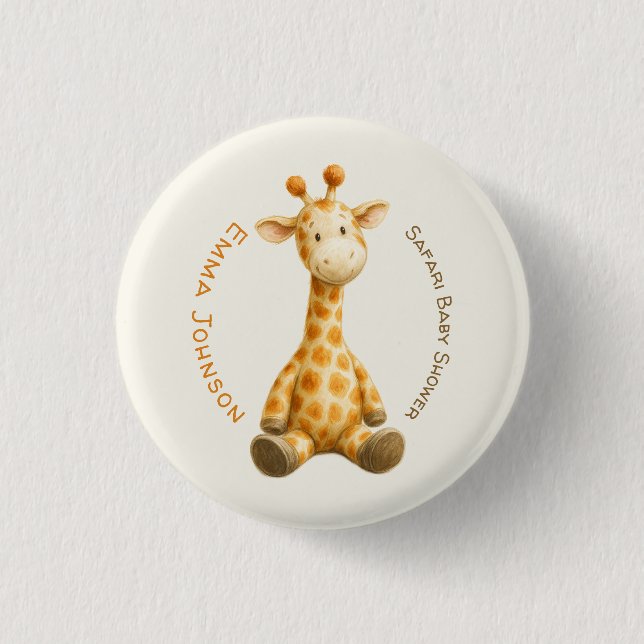 The Little Explorer | Safari Friends Baby Shower Button (Vorderseite)