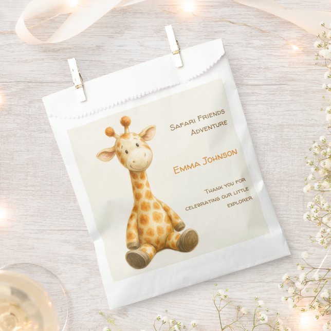 The Little Explorer | Safari Friends Baby Shower Geschenktütchen (Ausgeschnitten)