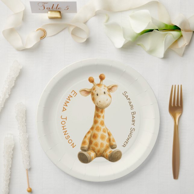 The Little Explorer | Safari Friends Baby Shower Pappteller (Hochzeit)