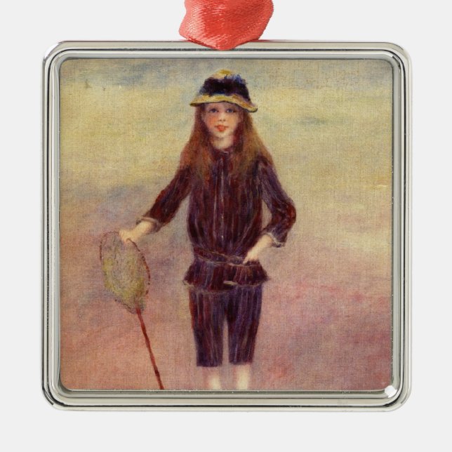 The Little Fishergirl (von Pierre-August Renoir) C Ornament Aus Metall (Vorne)