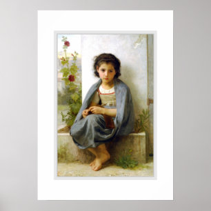 The Little Knitter 1882, Bouguereau Poster