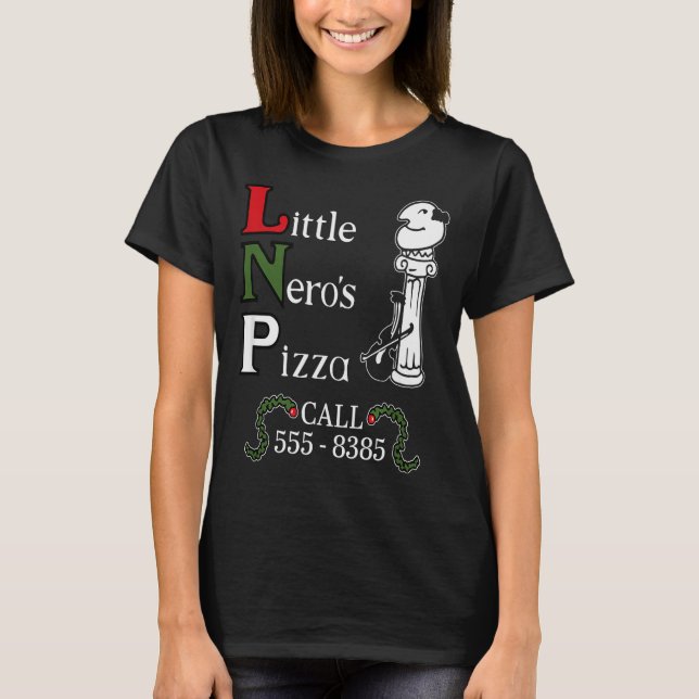The Little Nero's Zza Christmas, Funny Christmas  T-Shirt (Vorderseite)
