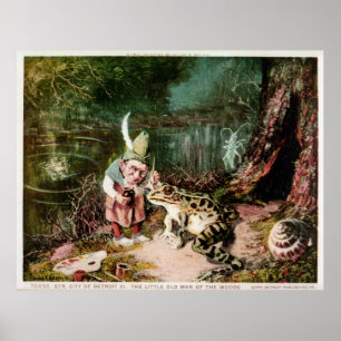 The Little Old Man of the Woods Mural Vintage Poster