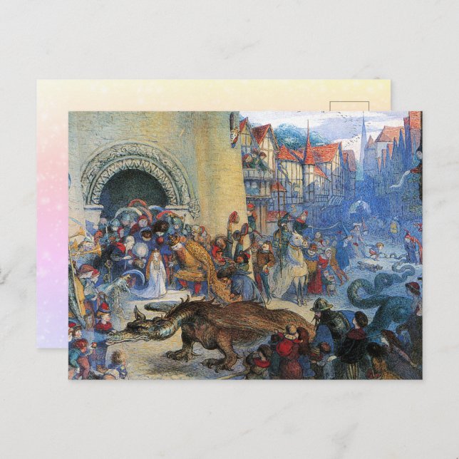 The Little Princess's Birthday Dragon  Postkarte (Vorne/Hinten)