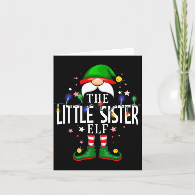 The Little Sister Elf Christmas Family Pajama Part Karte (Vorderseite)