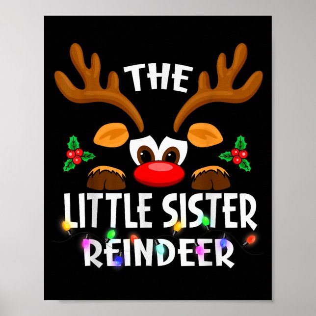 The Little Sister Reindeer Christmas Men Women  Poster (Vorne)
