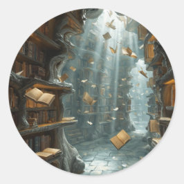 The Living Library Runder Aufkleber