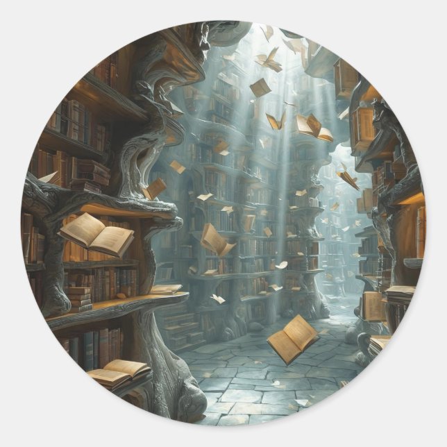 The Living Library Runder Aufkleber (Vorderseite)